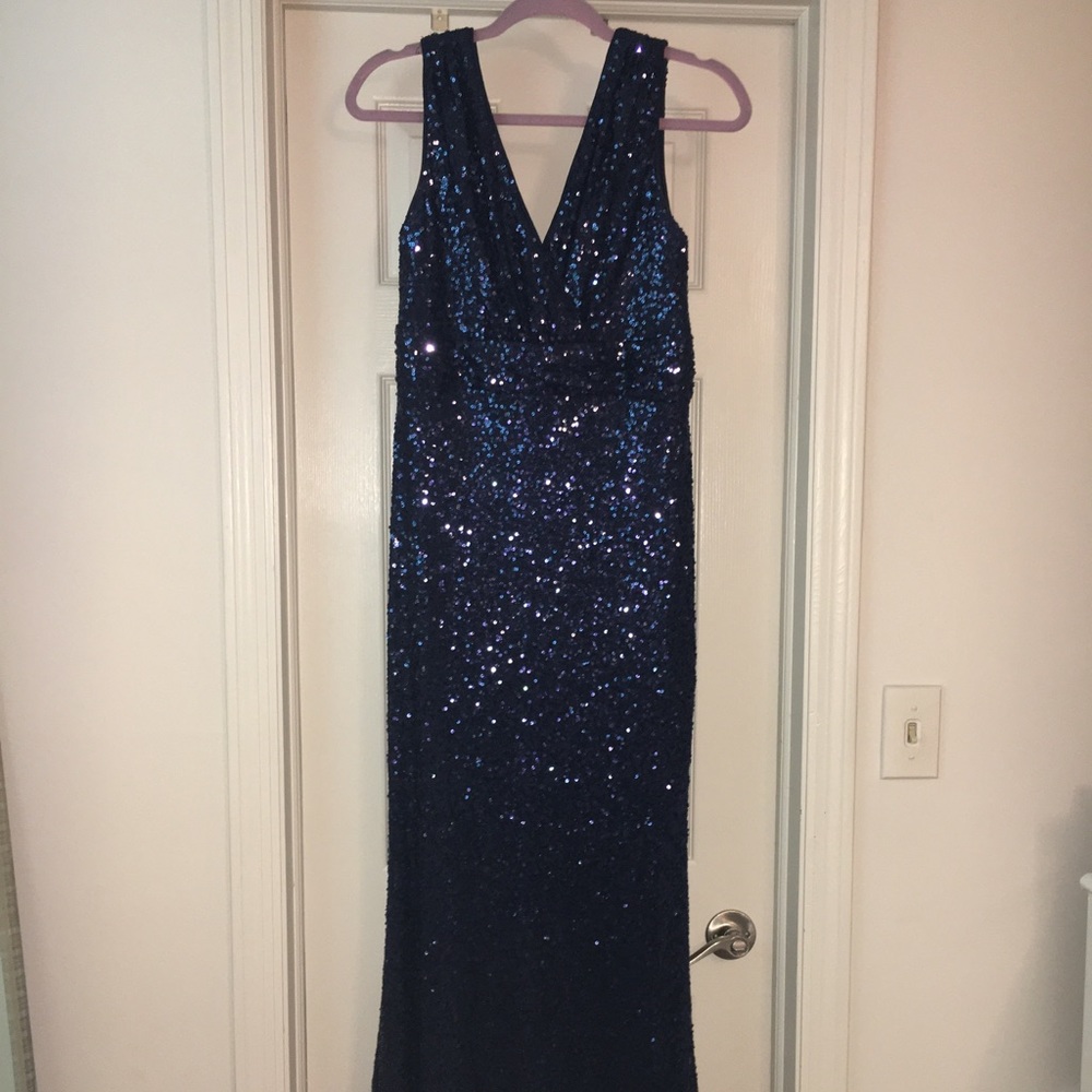 Badgley Mischka Floor Length Sequin Gown